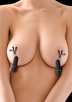 Vibrating Nipple Clamps - Black