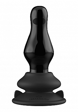 Missy - Glass Vibrator - With Suction Cup and Remote - Rechargeable - 10 Speed - Black