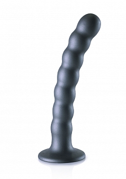 Beaded G-Spot Dildo - 6,5'' / 16,5 cm - Gun Metal