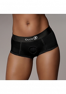 Vibrating Strap-on Brief - Black - M/L